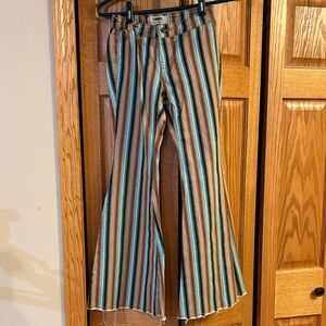 Rock & Roll Cowgirl Striped Flare Jeans